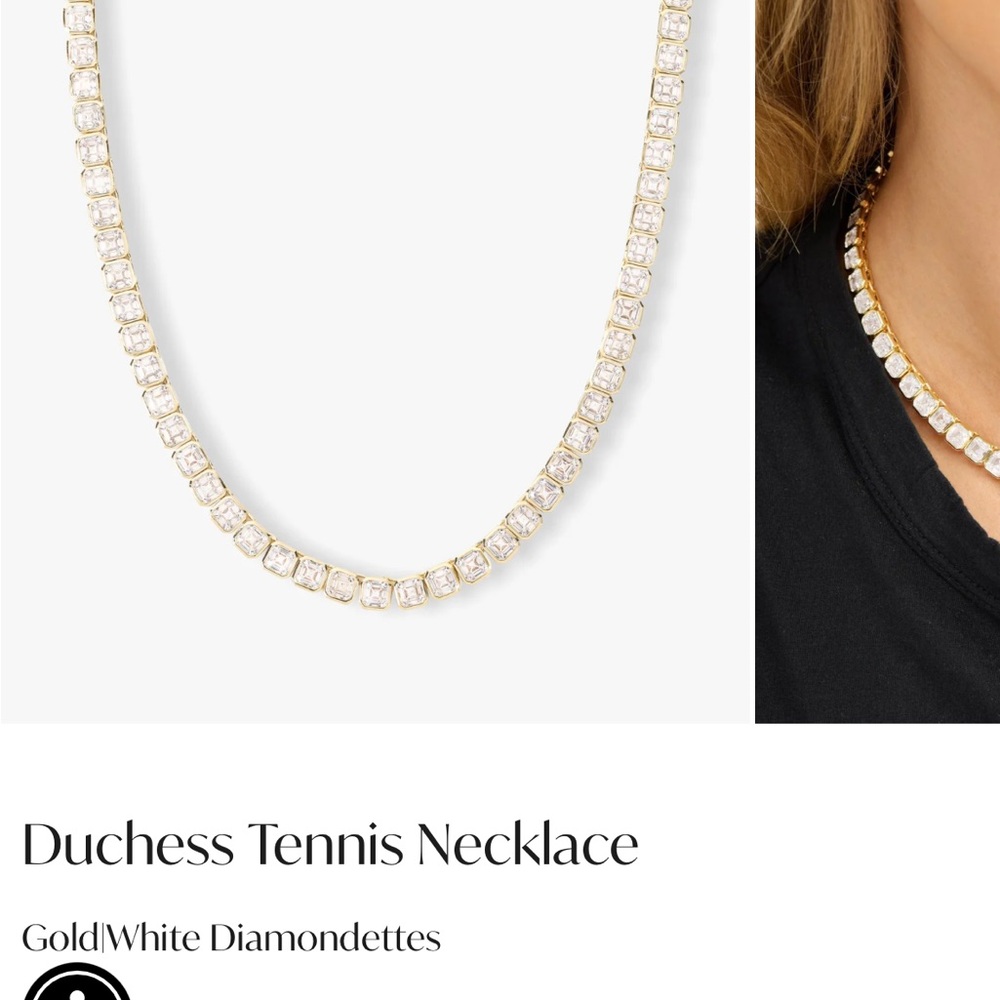 new Melinda Maria Gold and White Duchess Tennis Necklace
